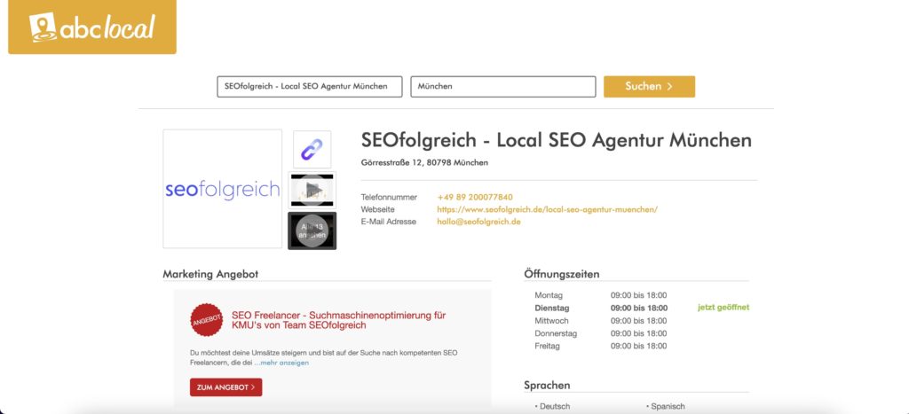 ABCLocal Business directory entry