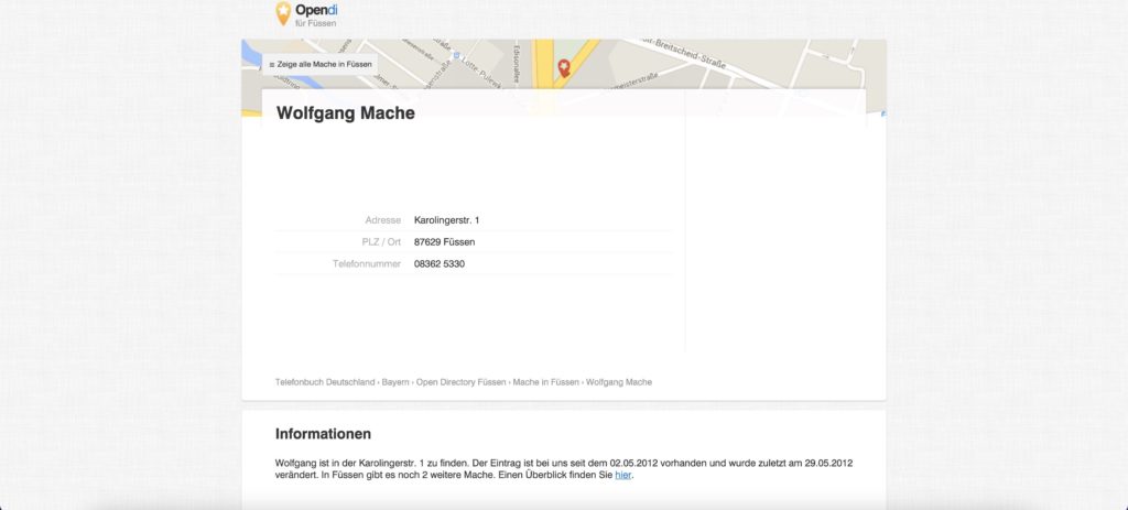 Opendi Eintrag