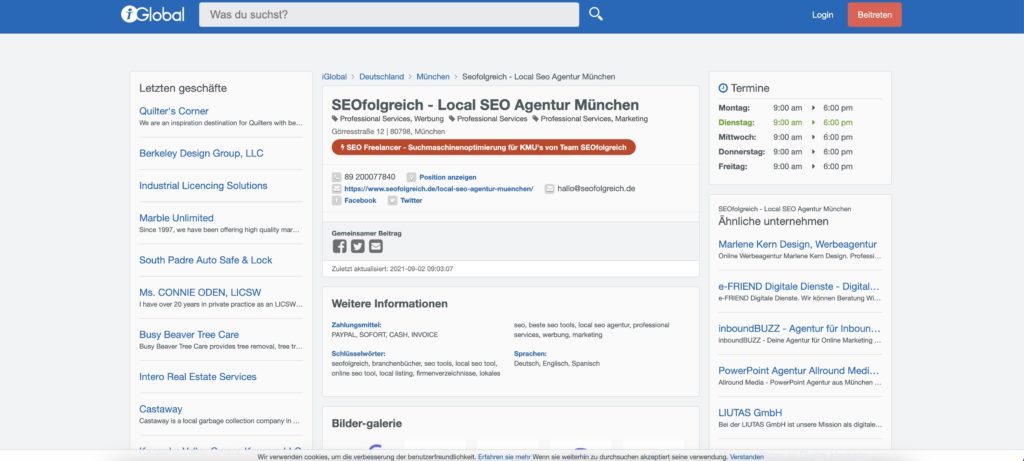 iGlobal Brancheneintrag